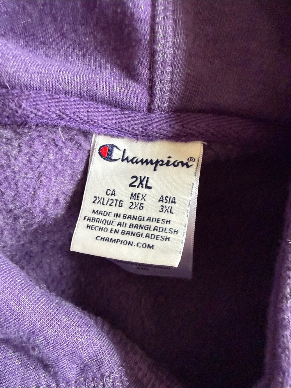 Champion Purple JMU Hooded Sweatshirt with White Drawstrings - Picture 4 of 4